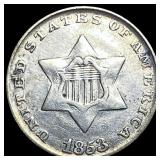 1853 Silver Three-Cent Piece CLOSELY UNCIRCULATED