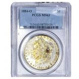 1884-O Morgan Silver Dollar PCGS MS63