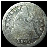 1845-O Silver Seated Liberty Dime NICELY CIRCULATE