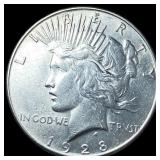 1928 Silver Peace Dollar CLOSELY UNCIRCULATED
