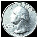 1935-S Silver Washington Quarter CLOSELY UNCIRCULA