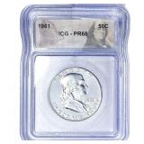 1961 Franklin Half Dollar ICG PR68