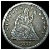 1877-CC Silver Quarter Dollar NEARLY UNCIRCULATED