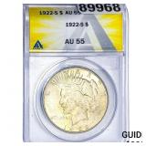 1922-S Silver Peace Dollar ANACS AU55