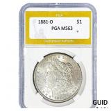 1881-O Morgan Silver Dollar PGA MS63