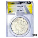 1922-S Silver Peace Dollar ANACS AU55