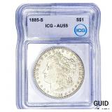 1885-S Morgan Silver Dollar ICG AU55