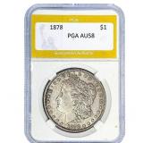1878 Morgan Silver Dollar PGA AU58
