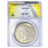 1925-S Silver Peace Dollar ANACS AU55