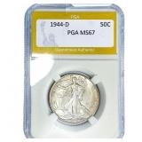 1944-D Walking Liberty Half Dollar PGA MS67