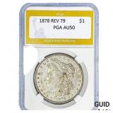 1878 REV 79 Morgan Silver Dollar PGA AU50