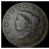 1830 Coronet Head Large Cent LIGHTLY  CIRCULATED