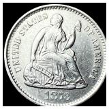 1873-S Silver Seated LIberty Half Dime  UNCIRCULA