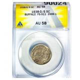 1938-D/S Buffalo Nickel ANACS AU58