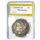 1878 REV 79 Morgan Silver Dollar PGA Genuine