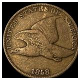 1858 Copper-Nickel Flying Eagle Cent LIGHTLY CIRCU