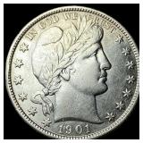 1901 Silver Barber Half Dollar CLOSELY  UNCIRCULA