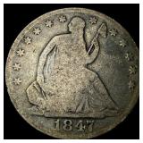 1847-O Silver Seated Liberty Half Dollar  NICELY