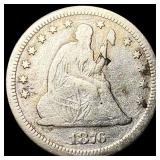 1876-CC Silver Seated Liberty Quarter LIGHTLY CIRC