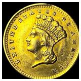 1856 Gold $1 Indian Princess Head Type 2 CLOSELY U
