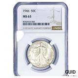 1946 Walking Liberty Half Dollar NGC MS63