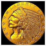1909 Indian Head Gold Half Eagle $5 CLOSELY UNCIRC