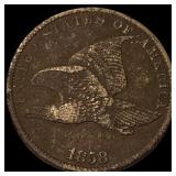 1858 Copper-Nickel Flying Eagle Cent ABOUT UNCIRCU