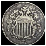 1866 Shield Nickel NEARLY UNCIRCULATED