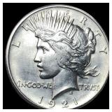 1921 Silver Peace Dollar CLOSELY UNCIRCULATED