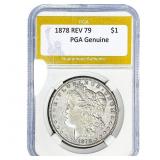 1878 REV 79 Morgan Silver Dollar PGA Genuine