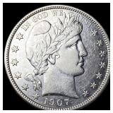 1907-D Silver Barber Half Dollar CLOSELY  UNCIRCU