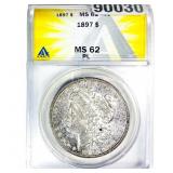 1897 Morgan Silver Dollar ANACS MS62 PL