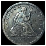 1856-O Silver Seated Liberty Quarter NEARLY UNCIRC