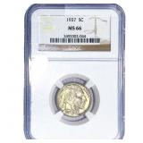 1937 Buffalo Nickel NGC MS66