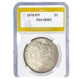 1878 8TF Morgan Silver Dollar PGA MS63