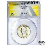 1956 Washington Silver Quarter ANACS PF66 PROOF