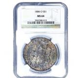 1884-O Morgan Silver Dollar NGC MS64
