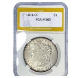 1891-CC Morgan Silver Dollar PGA MS63