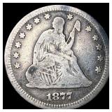 1877 Seated Liberty Quarter NICELY CIRCULATED