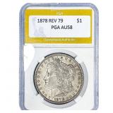 1878 REV 79 Morgan Silver Dollar PGA AU58