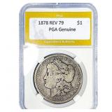 1878 REV 79 Morgan Silver Dollar PGA Genuine