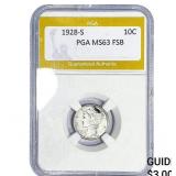 1928-S Mercury Silver Dime PGA MS63 FSB