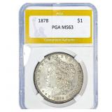 1878 Morgan Silver Dollar PGA MS63