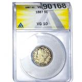 1887 Liberty Victory Nickel ANACS VG10