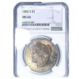 1882-S Morgan Silver Dollar NGC MS65