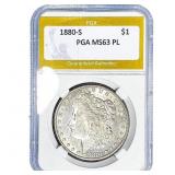 1880-S Morgan Silver Dollar PGA MS63 PL