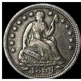 1854 Arrows Seated Liberty Half Dime NEARLY UNCIRC