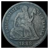 1888-S Silver Seated Liberty Dime NEARLY UNCIRCULA