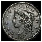 1838 Coronet Head Large Cent NEARLY  UNCIRCULATED
