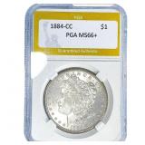 1884-CC Morgan Silver Dollar PGA MS66+
